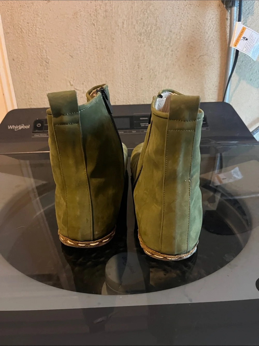 Men's Olive Suede Chukka Barefoot Boots with Side Zip Atlantis Handmade